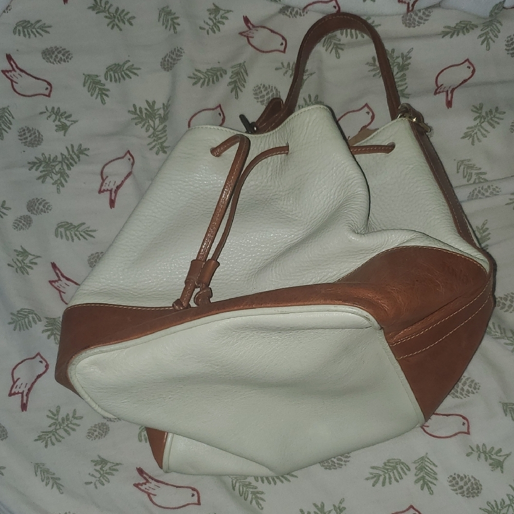 Furla Vintage White And Orange Bucket Bag